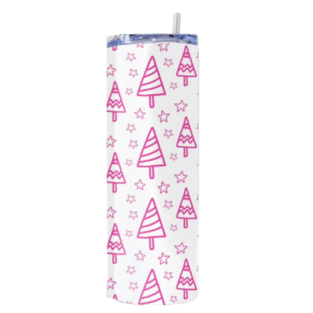Termo Skinny Árbol Navidad Rosa