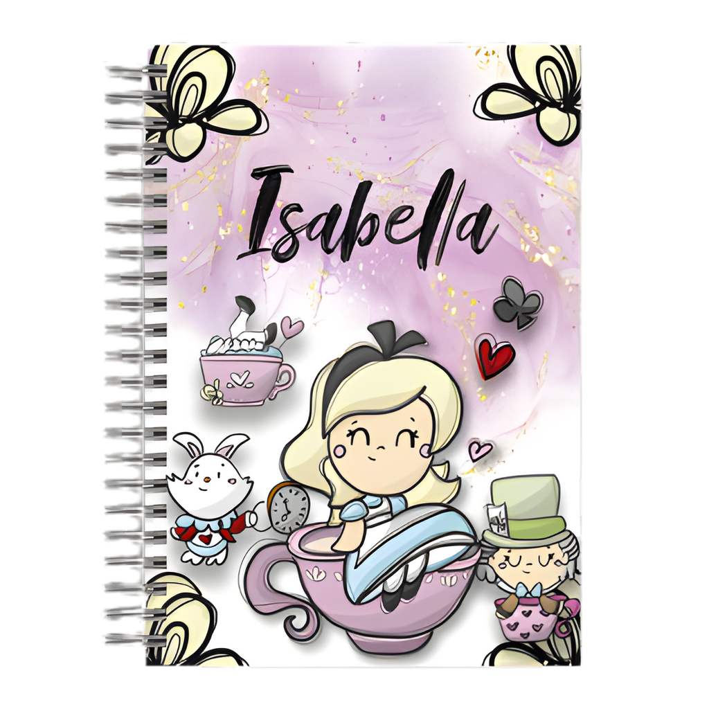 Libreta Personalizada Alicia País Maravillas Tamaño A5