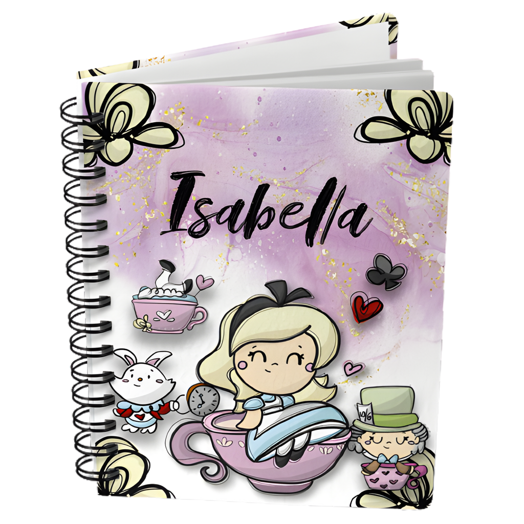 Libreta Personalizada Alicia País Maravillas Tamaño A5