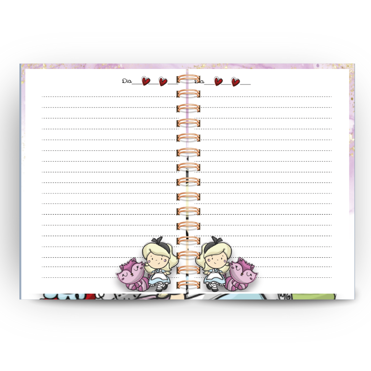 Libreta Personalizada Alicia País Maravillas Tamaño A5