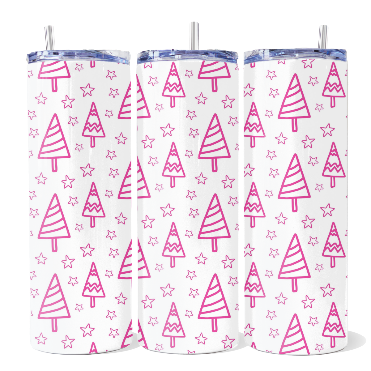 Termo Skinny Árbol Navidad Rosa